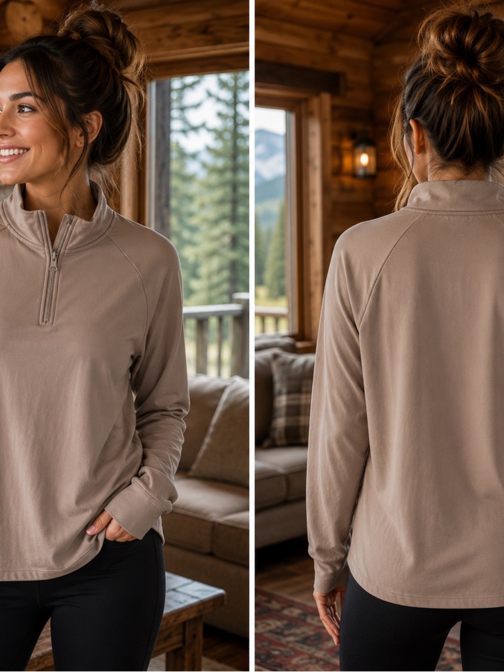 Barefoot Dreams Women’s Taupe Half-Zip Pullover
